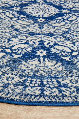Mirage 358 Round Rug (Navy) by Rug Culture