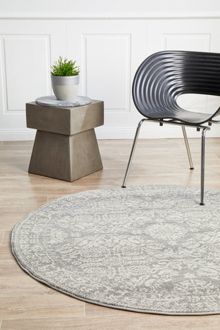 Mirage 358 Round Rug (Silver) by Rug Culture
