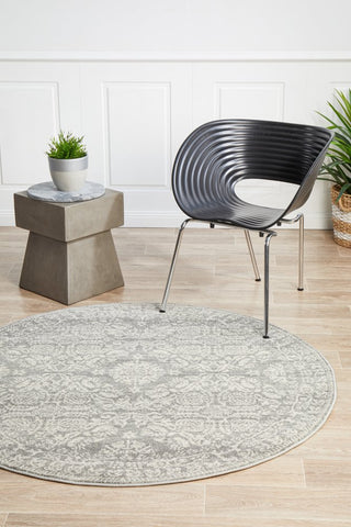 Mirage 358 Round Rug (Silver) by Rug Culture