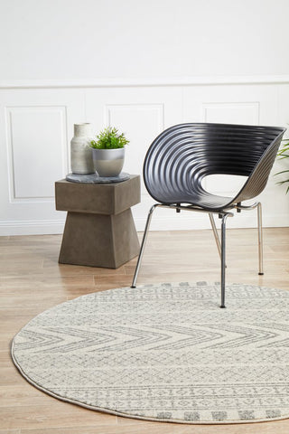 Mirage 359 Round Rug (Grey) by Rug Culture