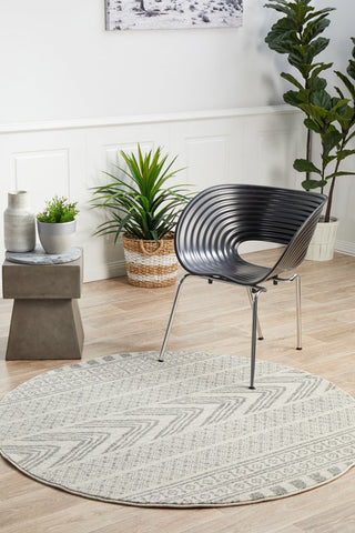 Mirage 359 Round Rug (Grey) by Rug Culture