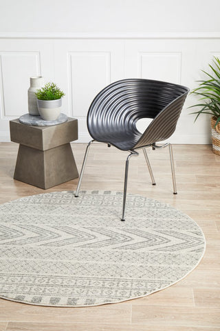 Mirage 359 Round Rug (Grey) by Rug Culture