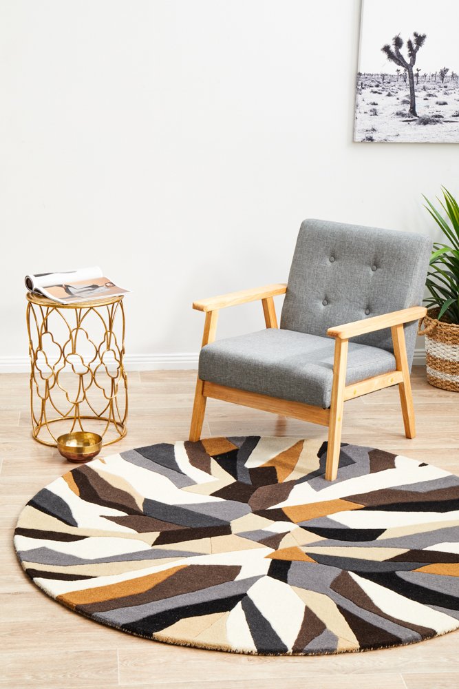 Matrix 903 Round Rug (Fossil) by Rug Culture | Planet Linen