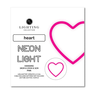 Heart LED Neon Hanging Light by Pilbeam Living