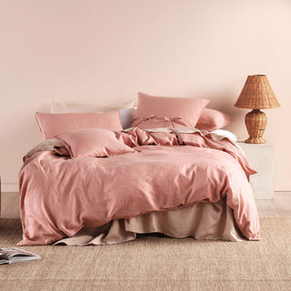 Nimes Rosette Linen Quilt Cover Set by Linen House 