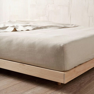 LINEN HOUSE Nimes Natural Pure Linen  FITTED SHEET