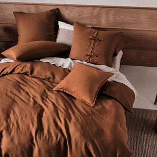Linen House Nimes Linen Quilt Cover Set CINNAMON