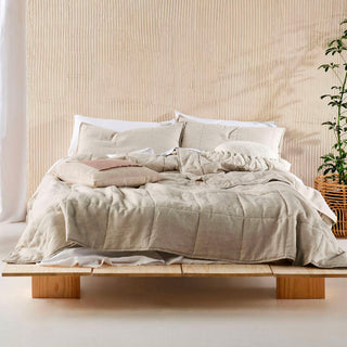 Nimes Natural Linen Coverlet by Linen House