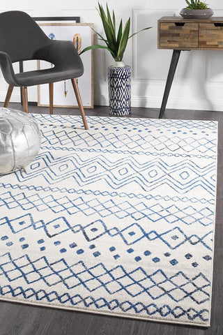 Oasis 453 Rug (White Blue) by Rug Culture