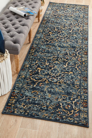 Oxford 436 Runner Rug (Navy) by Rug Culture