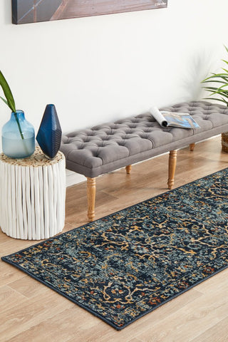 Oxford 436 Runner Rug (Navy) by Rug Culture