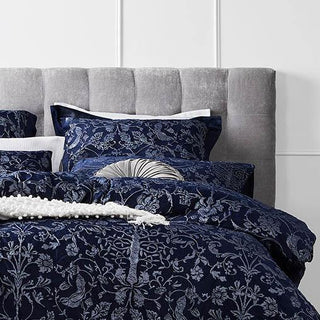 Oakland Navy Quilt Cover Set By Logan and Mason Platinum