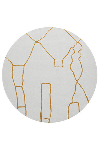 Paradise Amy Round Rug (Gold) by Rug Culture