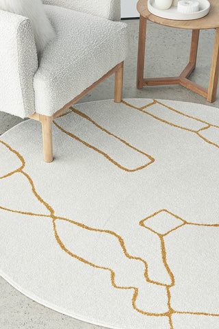 Paradise Amy Round Rug (Gold) by Rug Culture