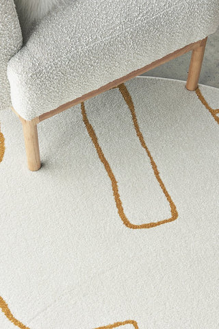 Paradise Amy Round Rug (Gold) by Rug Culture