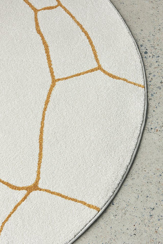 Paradise Amy Round Rug (Gold) by Rug Culture