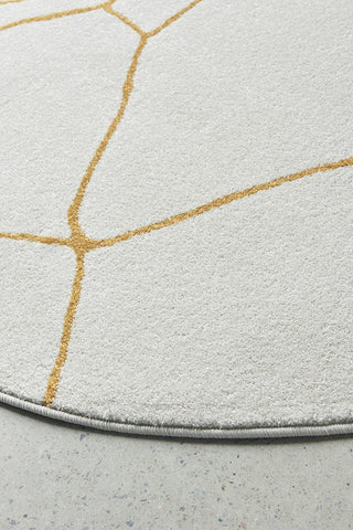 Paradise Amy Round Rug (Gold) by Rug Culture