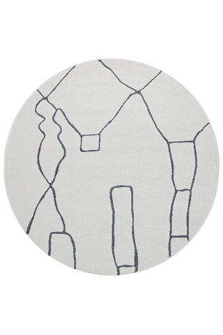Paradise Amy Round Rug (Grey) by Rug Culture