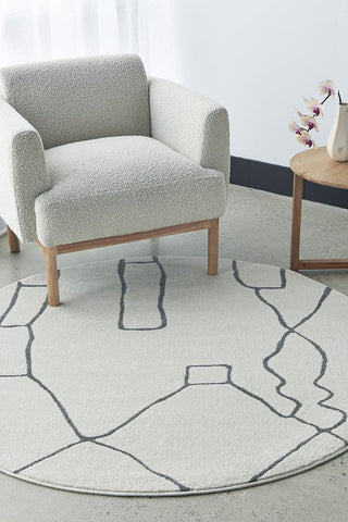 Paradise Amy Round Rug (Grey) by Rug Culture