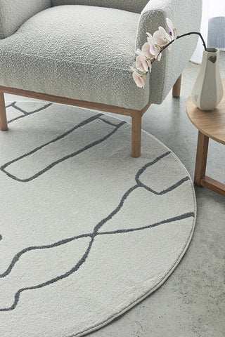 Paradise Amy Round Rug (Grey) by Rug Culture