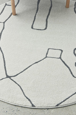 Paradise Amy Round Rug (Grey) by Rug Culture