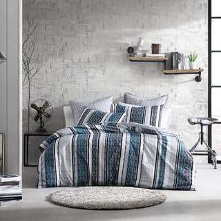 Porter Steel Quilt Cover Set by Logan and Mason