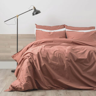 Helena 300tc Vintage Stone Washed Quilt cover Set REDWOOD by Renee Taylor