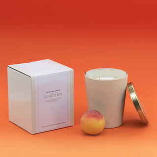 Leather Candle Sundown 900g by Apsley and Company
