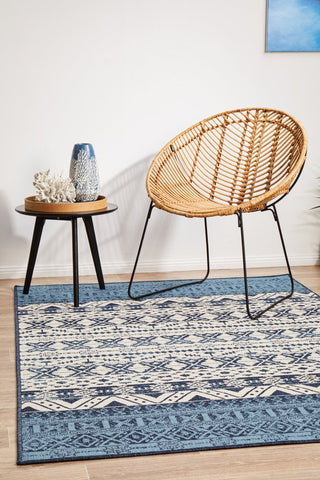 Seaside 3333 Rectangle Rug (White Blue) by Rug Culture