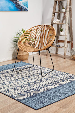 Seaside 3333 Rectangle Rug (White Blue) by Rug Culture
