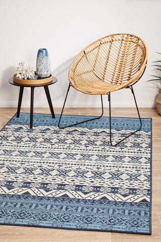 Seaside 3333 Rectangle Rug (White Blue) by Rug Culture