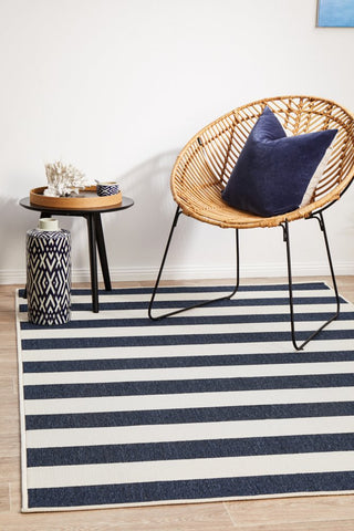 Seaside 4444 Rectangle Rug (Navy White) by Rug Culture