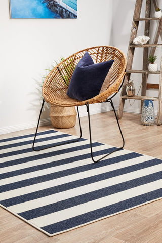 Seaside 4444 Rectangle Rug (Navy White) by Rug Culture