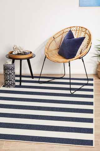 Seaside 4444 Rectangle Rug (Navy White) by Rug Culture