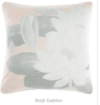Shoji Mint Cushion by Linen House