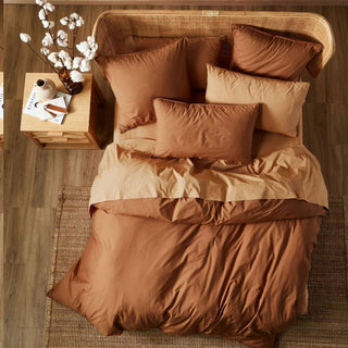Terra Organic Cotton Pecan Quilt Cover Set by Linen House