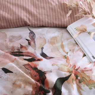 Tessa Peach Quilt Cover Set by Private Collection