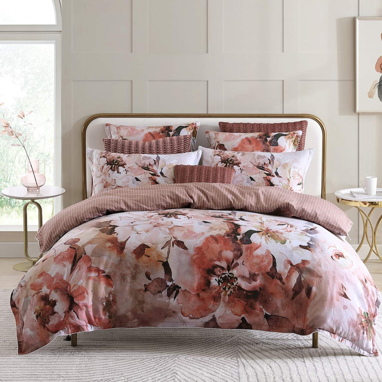 Tessa Peach Quilt Cover Set by Private Collection | Planet Linen