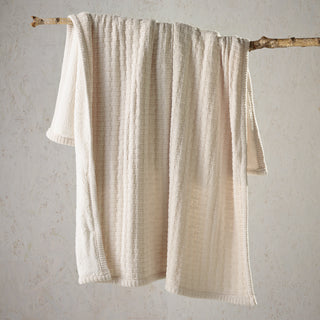 Amalfi 130 x 160cm Throw Rug CREAM by Bianca