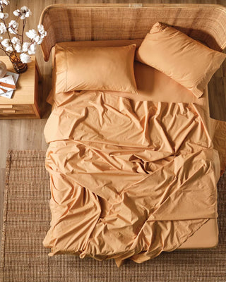 Terra Organic Cotton CARAMEL Mega Sheet Set by Linen House