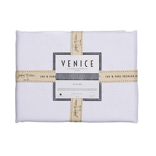 Venice Pure Linen Tablecloth Range WHITE by RANS