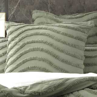Wave SAGE European Pillowcase by Cloud Linen
