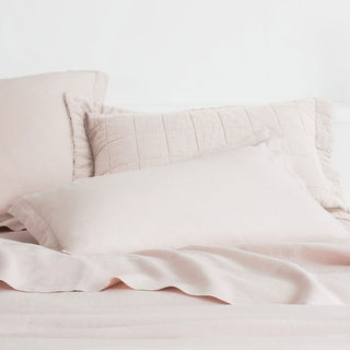 Abbotson Blush Linen Tailored Pillowcase Pair by Sheridan