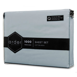 1000TC Cotton Rich Sheet Set LIGHT BLUE by ARDOR