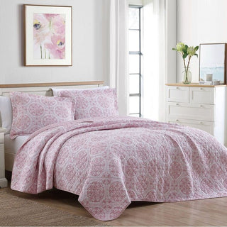 Ayla Dusted Rose Cotton Coverlet Set by Laura Ashley