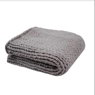 Oslo chunky knit throw GREY by Bambury