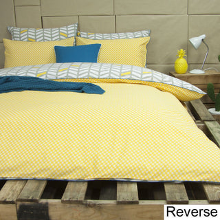 Banyan Grey/ Yellow Quilt Cover Set by Ardor