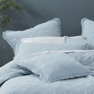 Hayes Quilt Cover Set Soft Blue by Bianca