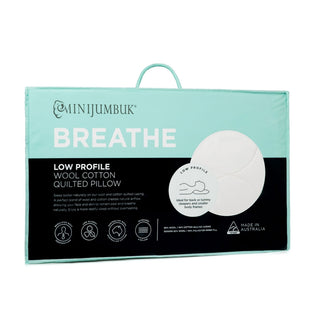MiniJumbuk Breathe Wool Cotton Quilted Pillow LOW Profile