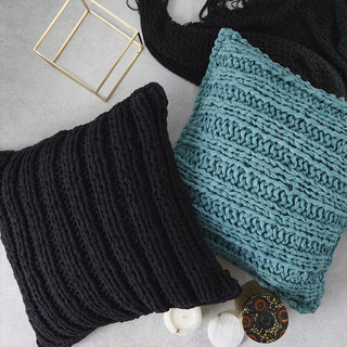Brody Black & Emerald Square Cushion by Logan and Mason